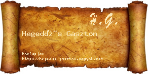 Hegedűs Gaszton névjegykártya