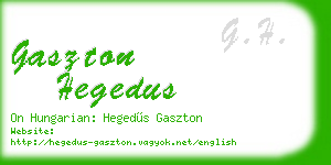 gaszton hegedus business card